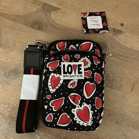Brighton Utility Crossbody Bag “Hearts A Flutter” NWT - Picture 3 of 9